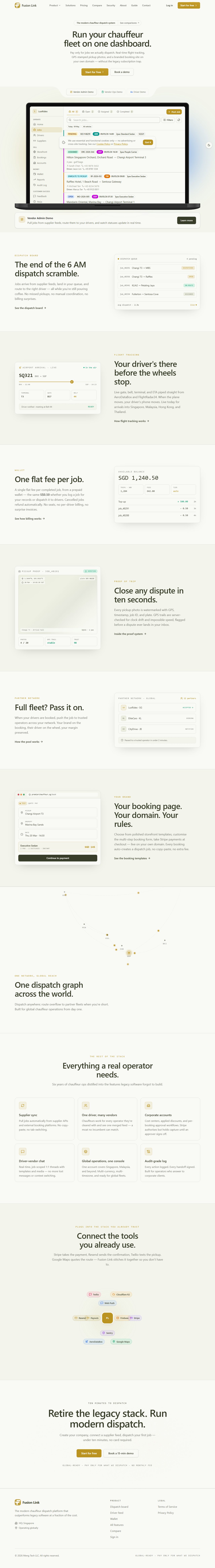 Fusion Link landing page